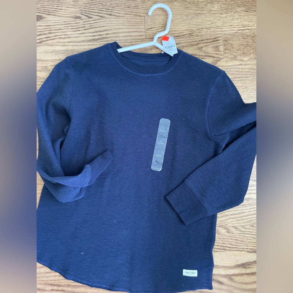 NWT Gap kids navy long sleeve shirt